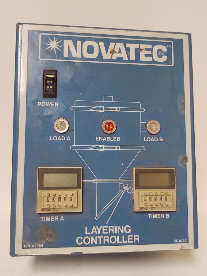 Used NOVATEC LAYERING CONTROLLER VACUUM LOADER MODEL PROP/BLEND DUAL VALVE