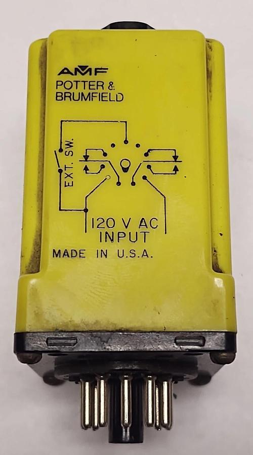Used Potter & Brumfield CGB-38-78005M  CGB3878005M 120VAC .5-5 Min Time Delay Relay