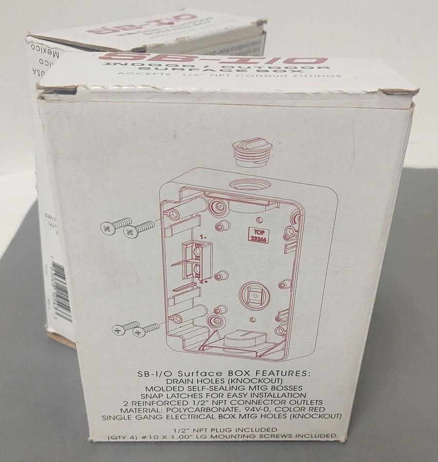 🔥(QTY 2) SB-I10 SURFACE BOX FOR FIRE ALARM - RED Indoor/Outdoor