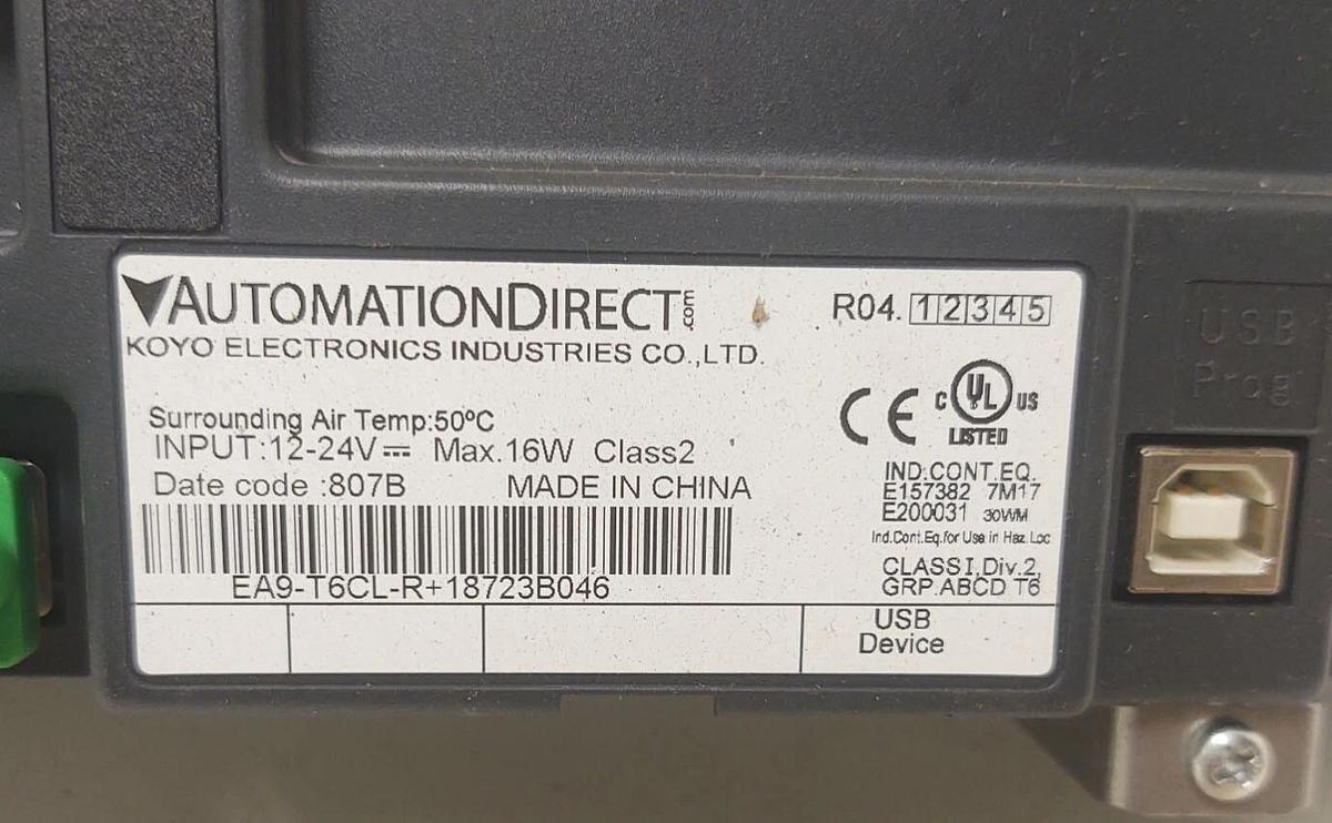 Used 🔥Koyo Automation Direct EA9-T6CL-R  18723B046 Operator Interface Panel Display