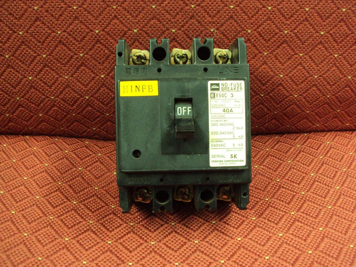 Used Toshiba E50C Circuit Breaker 3 Pole 40 AMP 41-17601