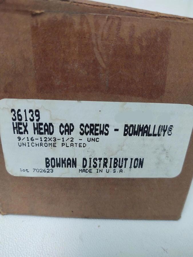 🔥(5PCS) Bowmalloy 9/16-12 x 3 1/2" UNC Hex Bolt, Grade 9 Cap Screw