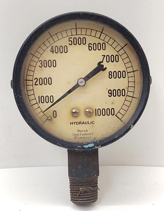Used 🔥Marsh Instrument Company Pressure Gauge  10000 PSI 1/2" NPT, 3.5" Face