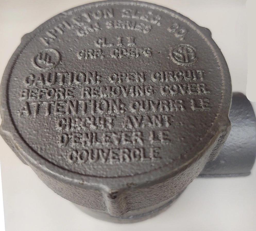 Appleton GRJEA50 Conduit Outlet Box, Explosion Proof, Style EA, Iron, 1/2"