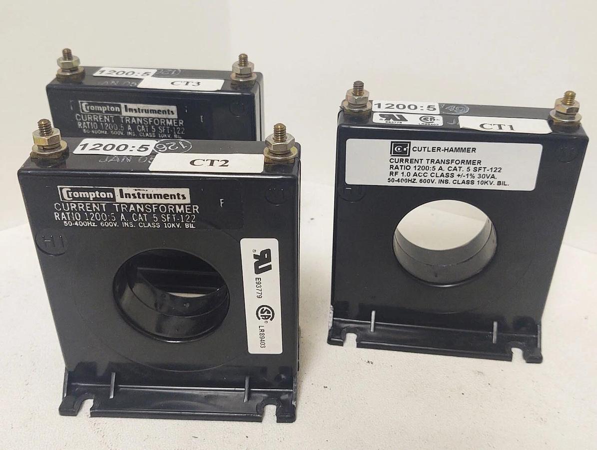 Used 🔥Cutler-Hammer Compton Instruments 1200:5 Current Transformers, Lot Of 3 SFT122