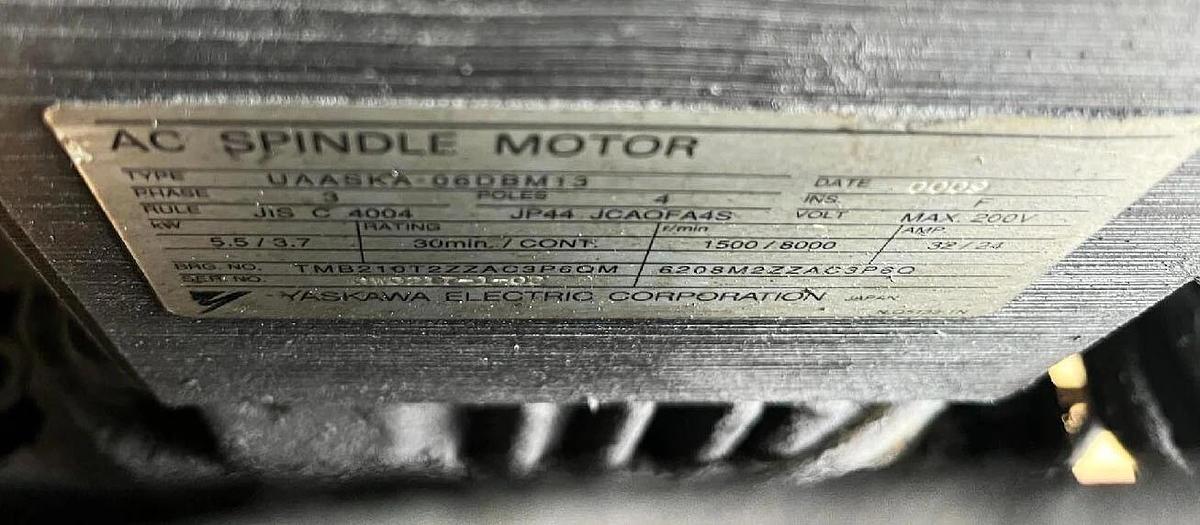 Used BRIDGEPORT 2216 CNC HEAD COMPLETE FANUC AC SPINDLE MOTOR UAASKD-06DBM13 WORKING