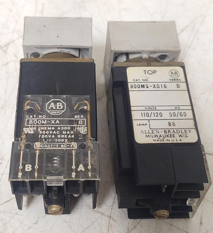 Used 🔥 ALLEN BRADLEY 800MS-X016S ILLUMINATED GREEN & RED PUSH BUTTON 800M-XA