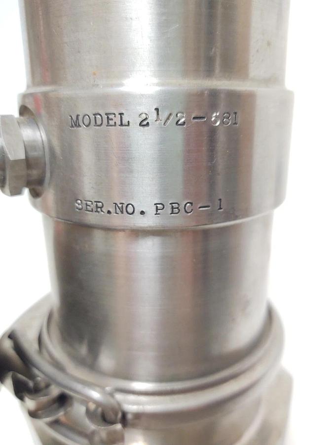 Used POTTER AERO CO. POTTERMETER TURBINE FLOWMETER  2- 1/2 -681 STAINLESS STEEL