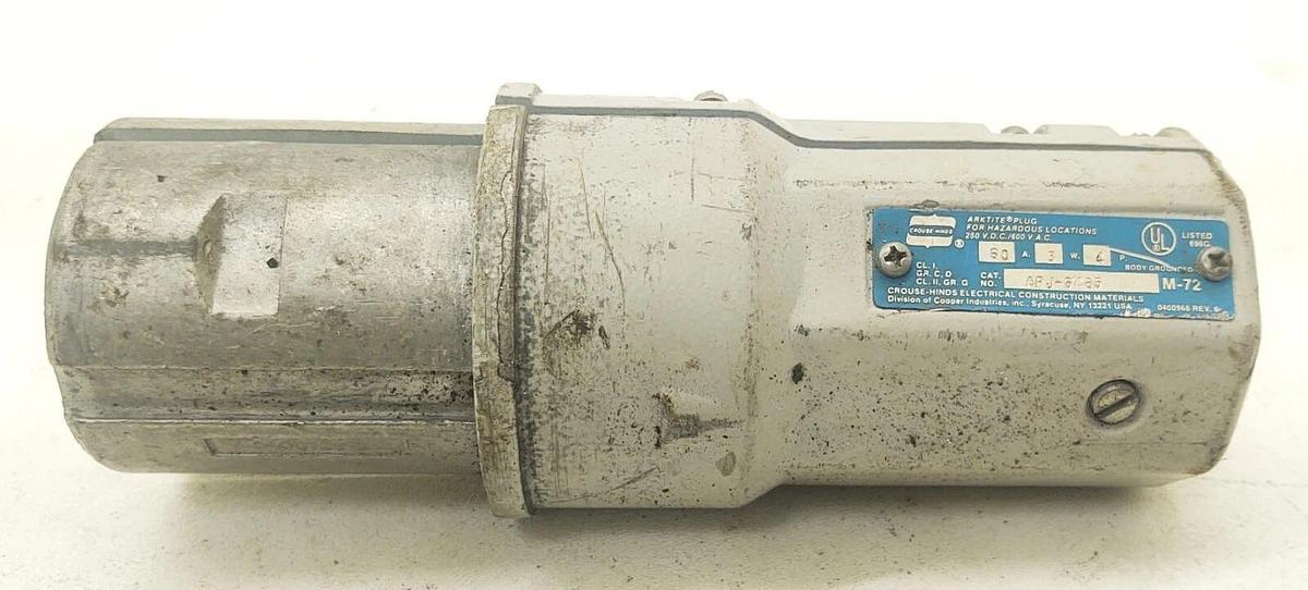 Used 🔥 Crouse-Hinds Arktite APJ6485 Connector 60A 3Wire 4Pole Plug