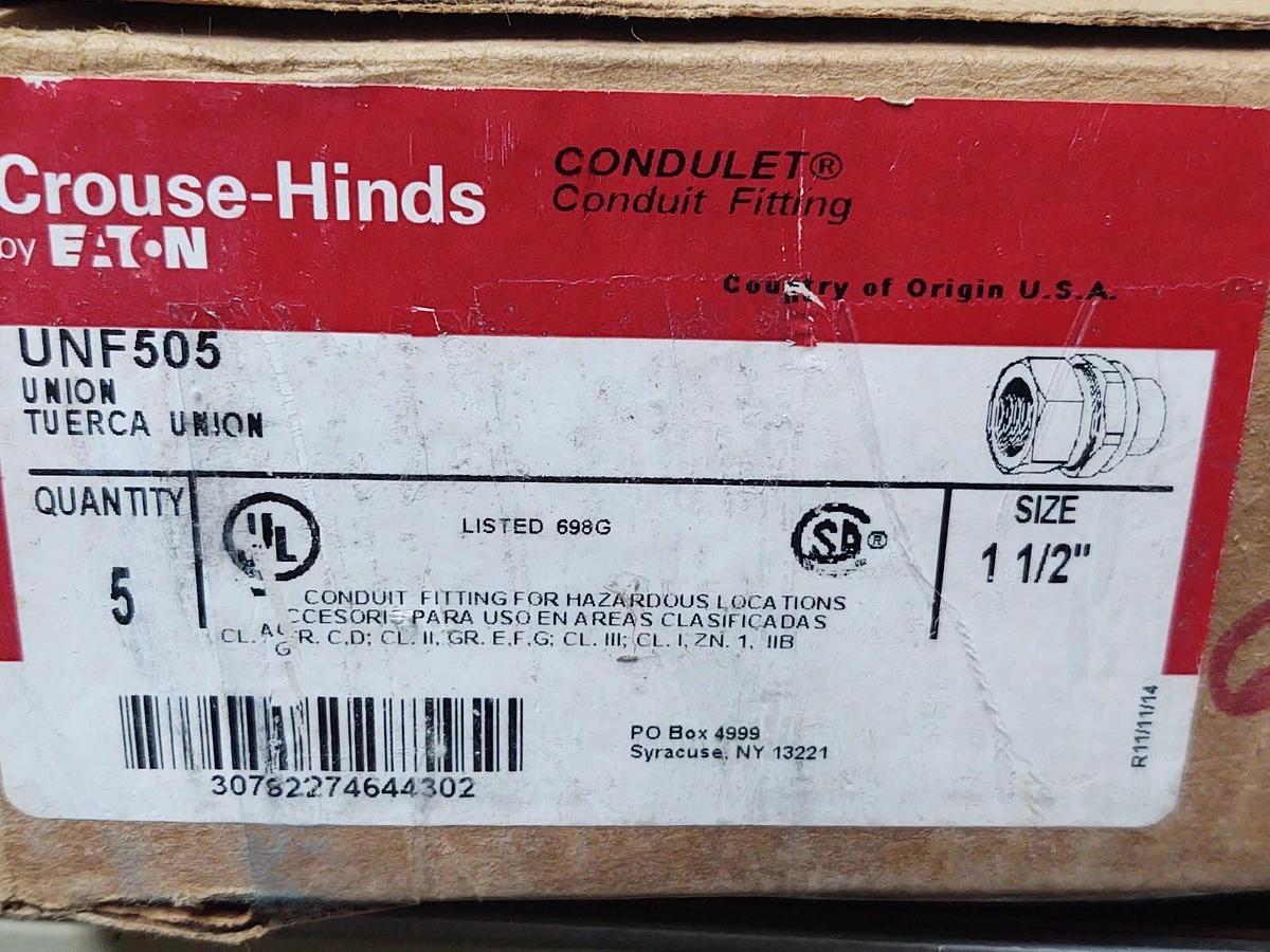 (5 PCS) UNF505 Cooper Crouse Eaton Explosion Proof 1-1/2" Female Union UNF-505