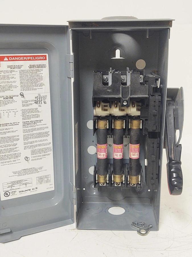Used 🔥 SQUARE D FUSED HEAVY DUTY SAFETY SWITCH H361RB SER F05 30A  600V