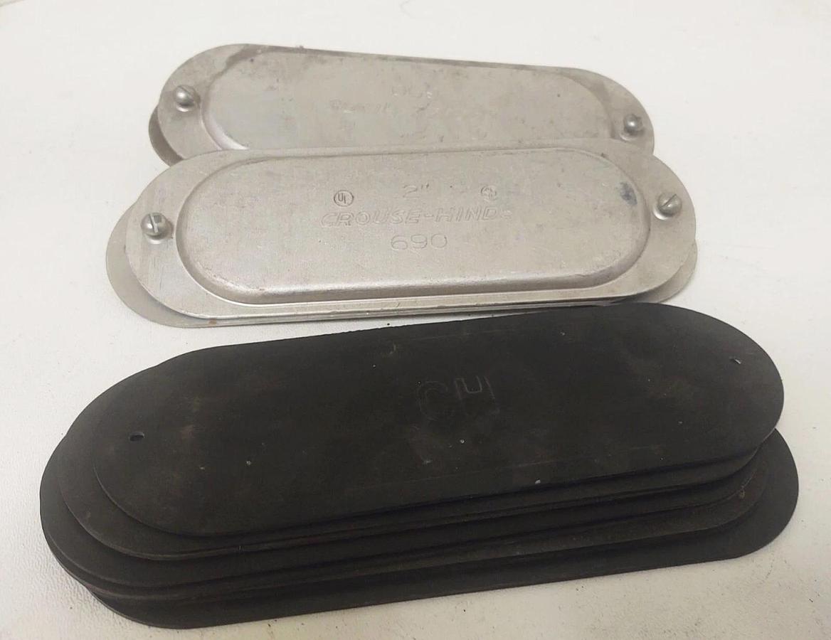 🔥 7 Crouse Hinds 690 Aluminum Blank Cover 2" with Rubber Gaskets
