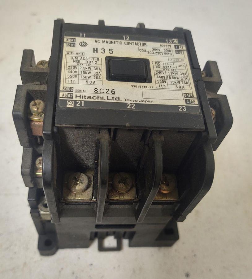 Used 🔥 Hitachi H35 AC Magnetic Contactor 200-220V Coil