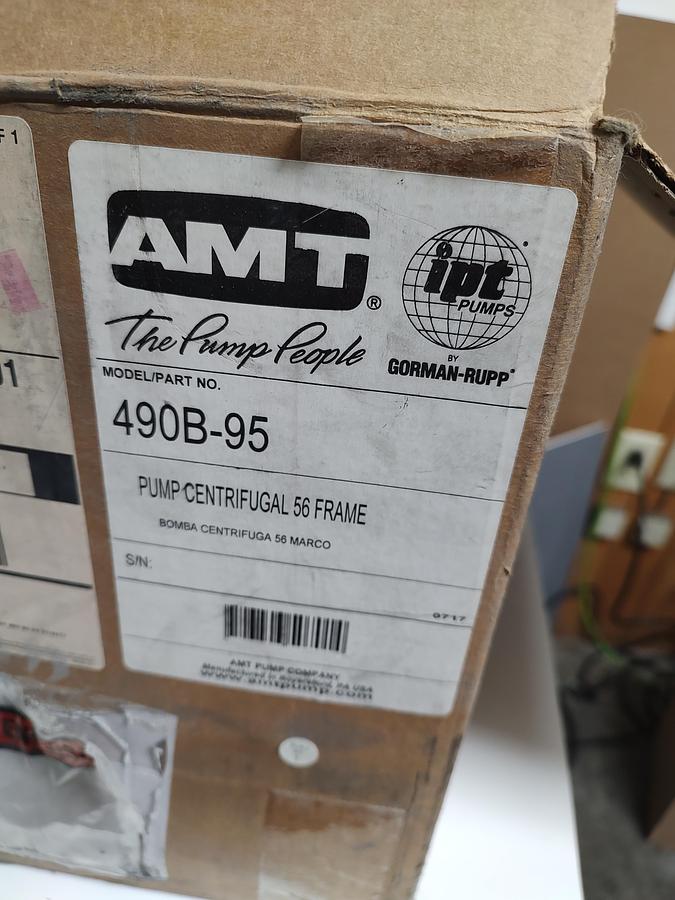 Used AMT 490B-95 Centrifugal Pump 56 Frame NEW 490B-95