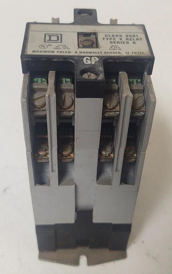 Used 🔥Square D Class 8501 Control Relay, Form GP Series A, 120V Coil Type XO 80