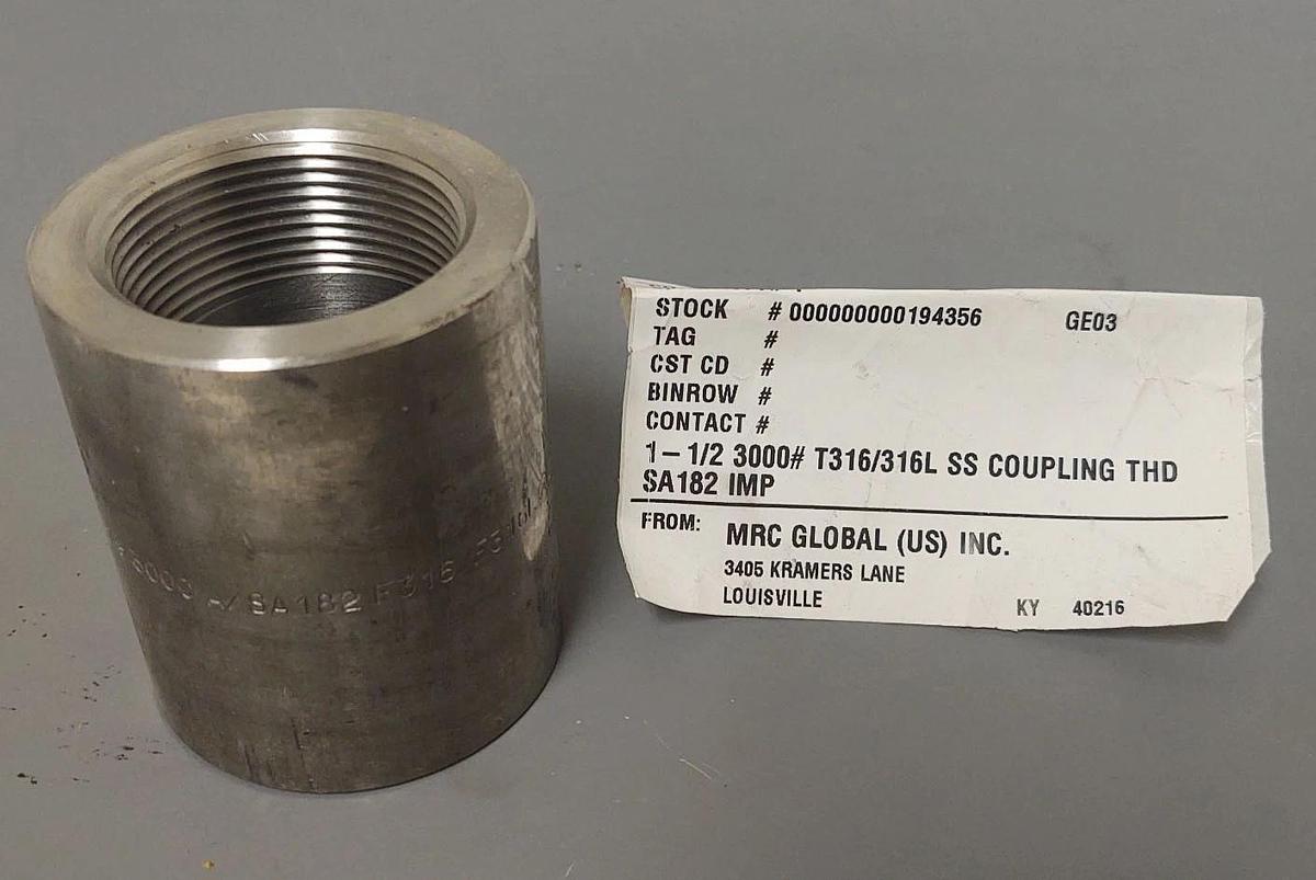 🔥Coupling 1-1/2" 150 Female (NPT) 316L Stainless Steel High Pressure B16