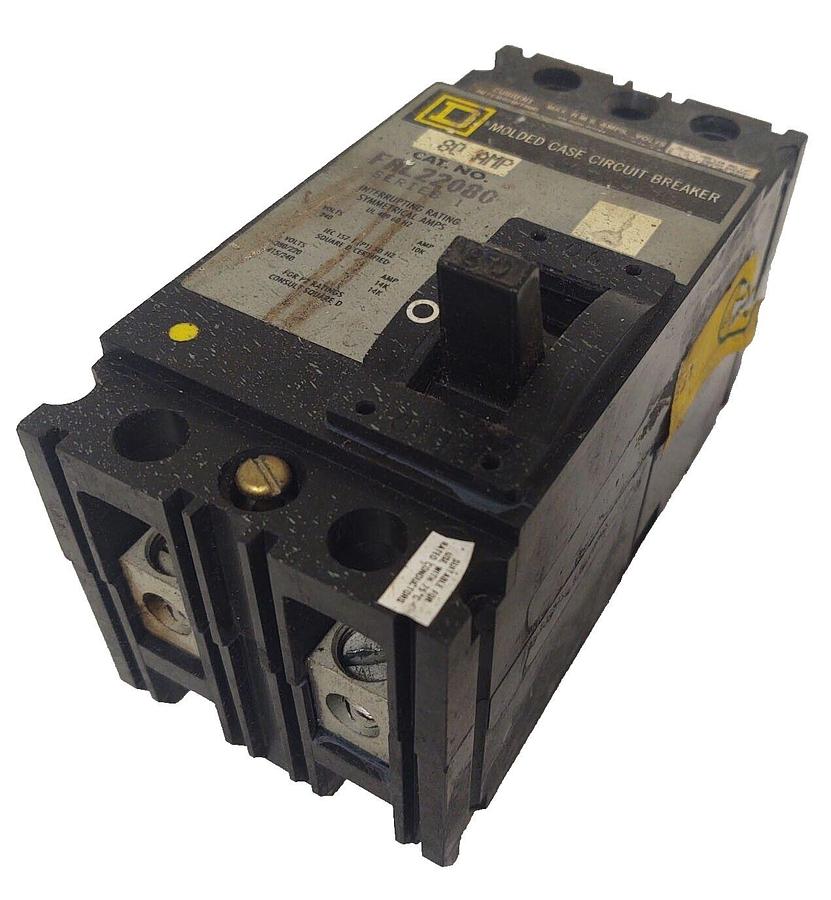 Used 🔥 Square D FAL22080 80 Amp 240 VAC 2 Pole Circuit Breaker
