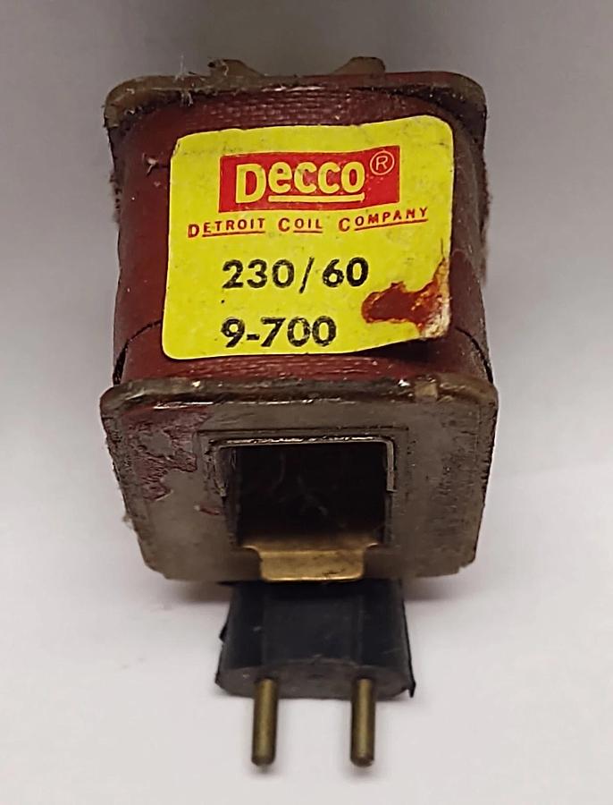 Used DECCO 9-700 SOLENOID COIL 230V 60CY PLUG IN HYDRAULIC VALVE FREE SHIPPING