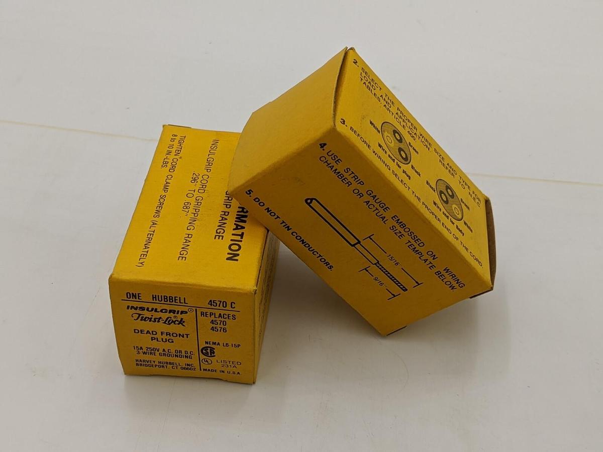 Used 🔥Hubbell Locking Plug, CS8265C, 50 A, 250V AC, Single Phase, 2 Pole