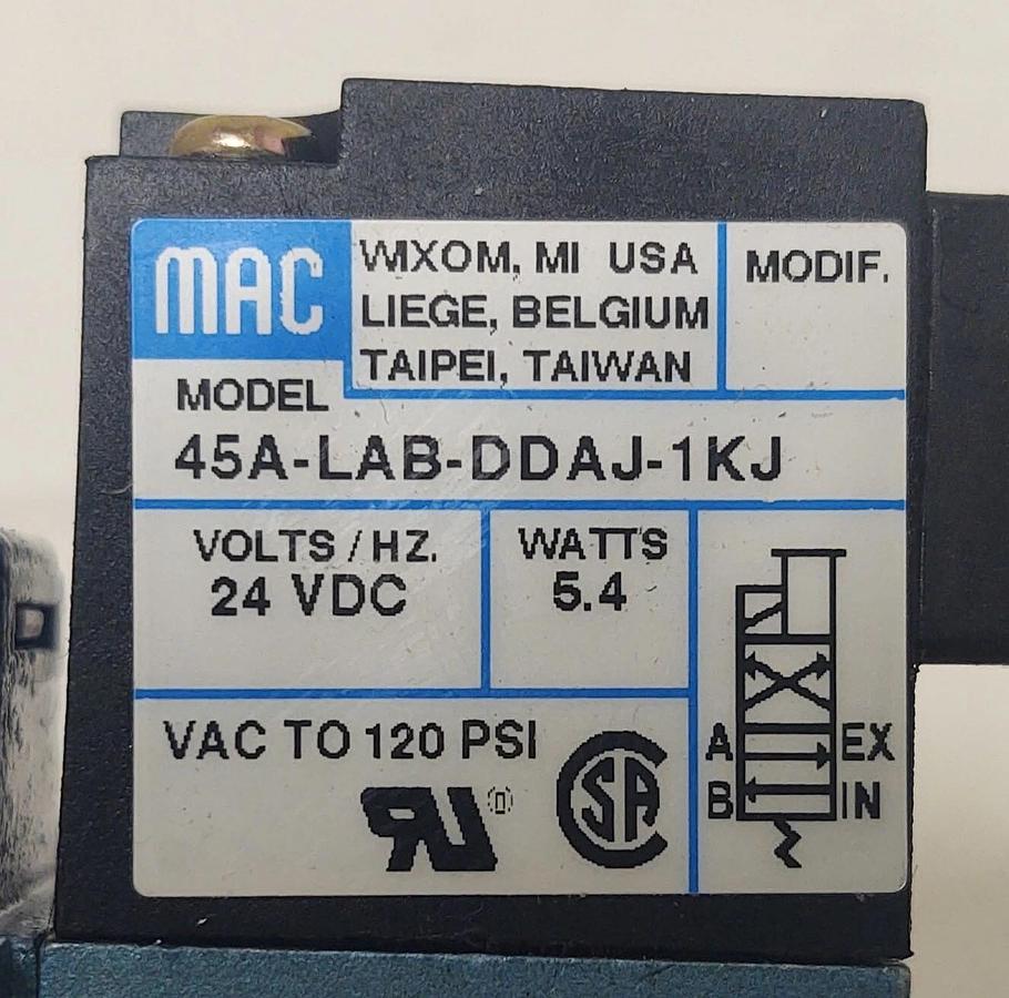 🔥NEW IN BOX MAC PNEUMATIC VALVE MAC 45A-LAB-DDAJ-1KJ 24V COIL
