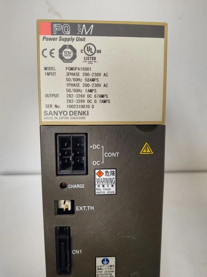 Used 🔥(TESTED) SANYO DENKI PQM0PA16001 Power Supply Unit PQMOPA16001 (67 Amp)