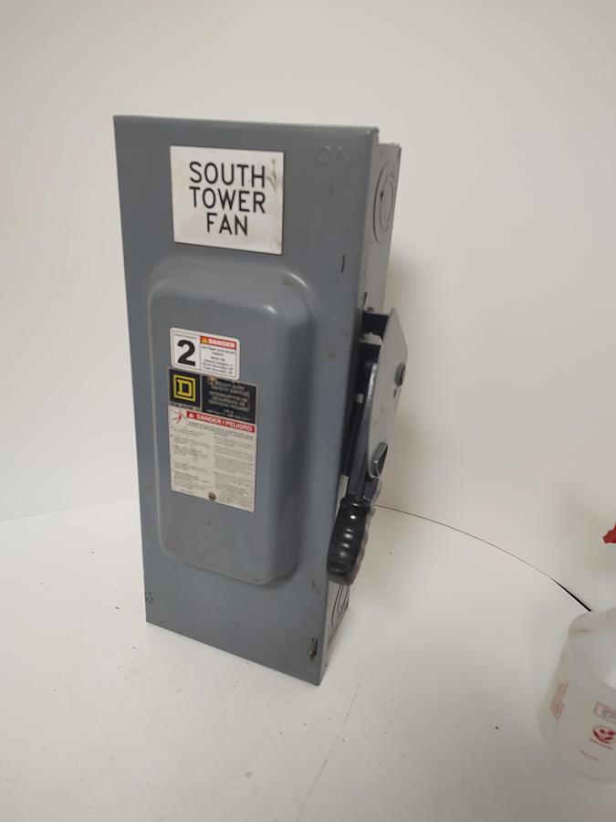 Used SQUARE D H363 100A 600V HEAVY DUTY SAFETY SWITCH 100 AMP