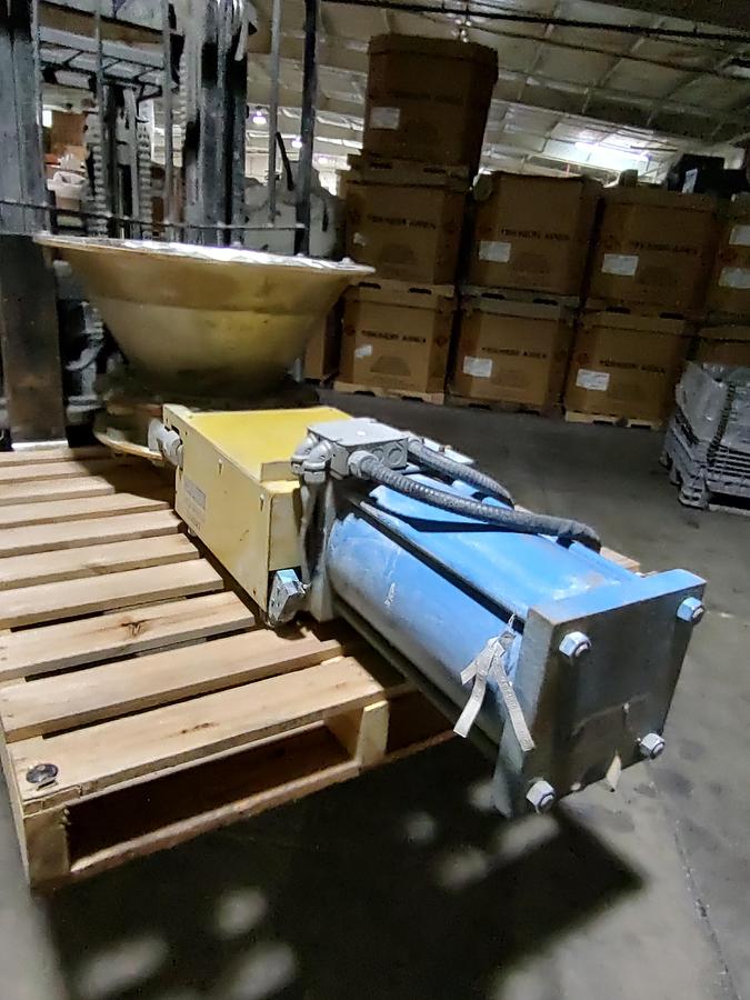 Used AGLO Pneumatic 12" Knife Gate Valve with Hopper