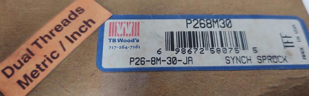 🔥 NEW TB Woods  P26-8M-30-JA / P268M30 Belt Drive Sprocket
