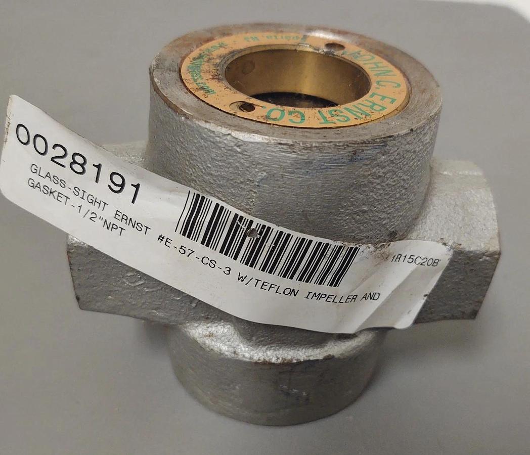 🔥ERNST 1/2" NPT Sight Glass Flow Indicator Concentric PTFE Impeller E-57-CS-3