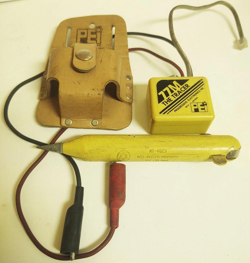Used VINTAGE BELL SYSTEMS AT-8629 YELLOW PROBE PEi 77M Tracer in Leather