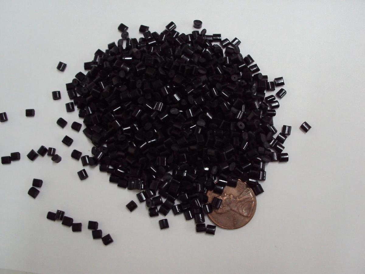 (6 MI) Black ABS Plastic Pellets Resin Material Injection Molding Grade 45 Lbs
