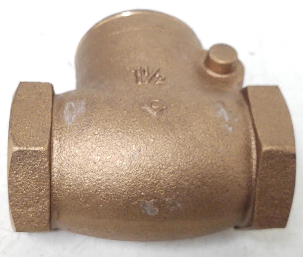 🔥 NEW- CRANE VALVE P/N: 1707S 1-1/2" Bronze Swing Gate Check Valve 125S 200CWP
