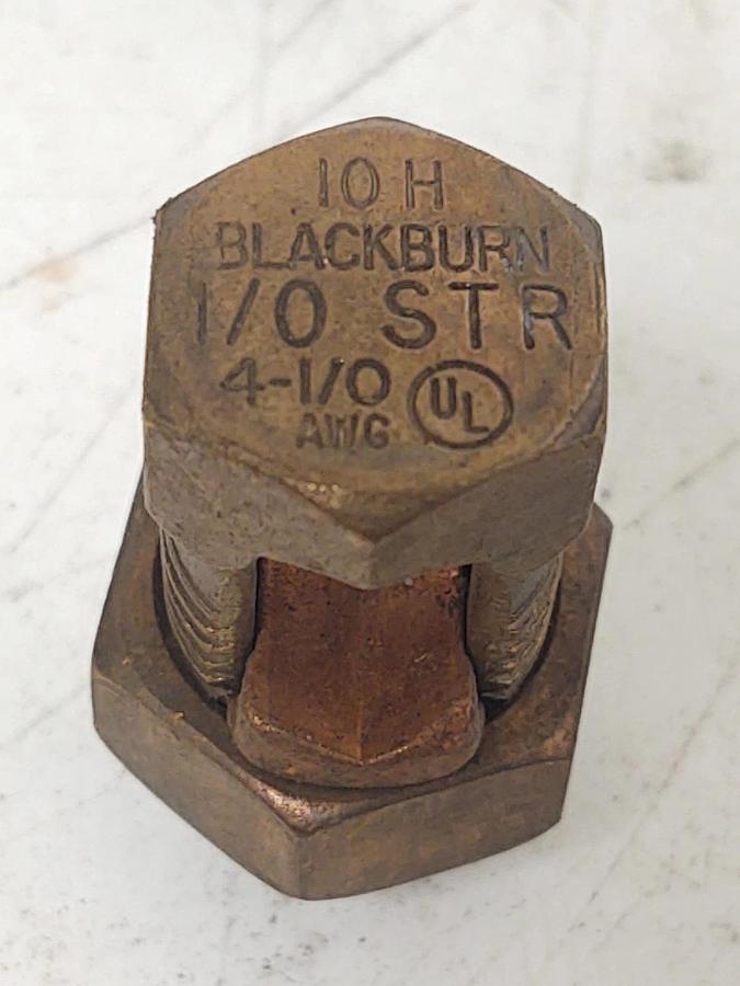 🔥(QTY 3) BLACKBURN 10H Split-Bolt Conn, Plain, Bronze, Hex Head 3LJ68