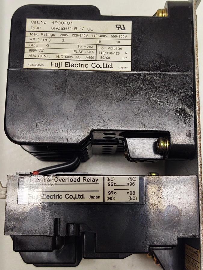 Used FUJI ELECTRIC 1RC0F01 CONTACTOR 1RC0F01 SRCA3631-5-1 W/ 1NR0FP, TR-1SN/UL