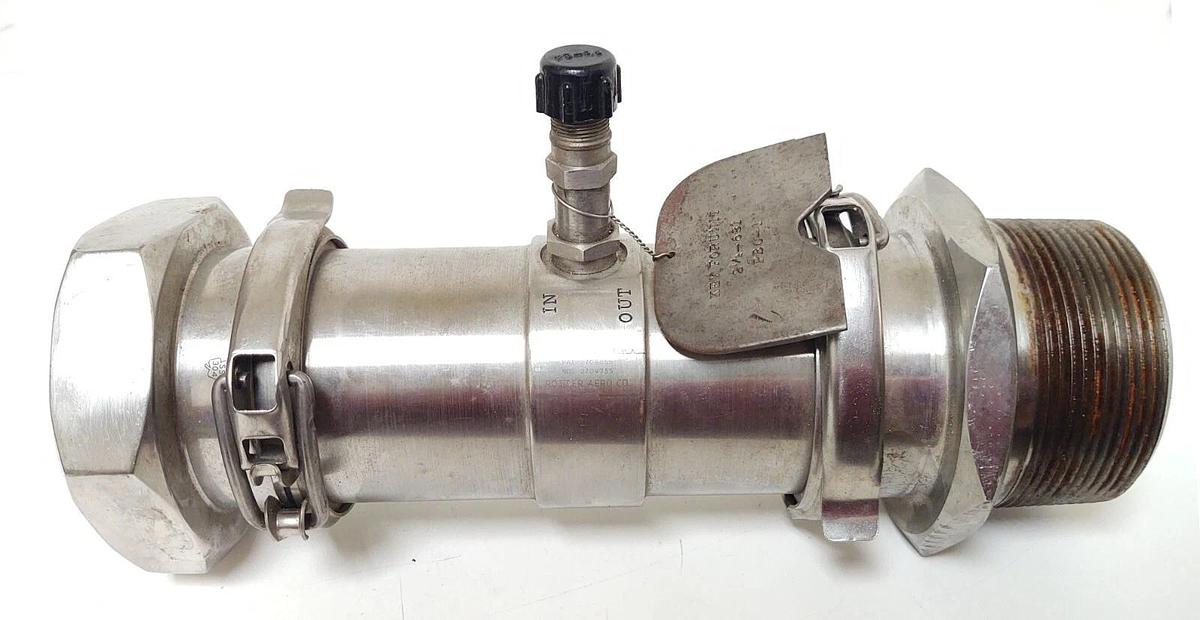 Used POTTER AERO CO. POTTERMETER TURBINE FLOWMETER  2- 1/2 -681 STAINLESS STEEL