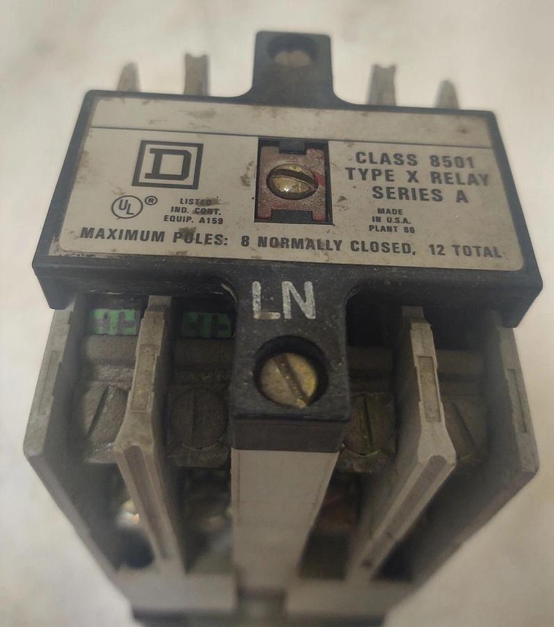 Used 🔥Square D Class 8501 Control Relay, Form LN Series A