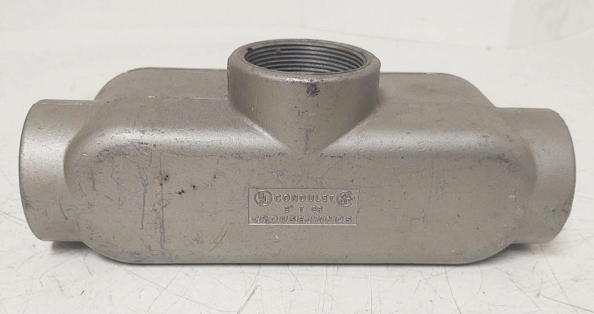 🔥 CROUSE HINDS T69 2" ALUMINIUM CONDULET OUTLET with COVER no Gasket