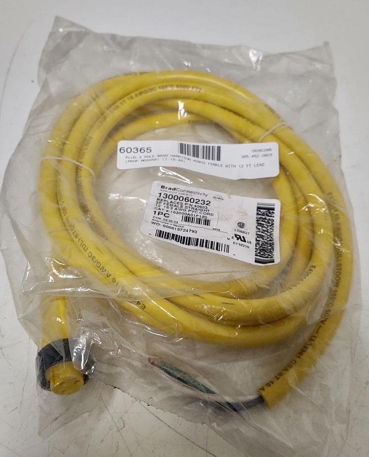 🔥Woodhead 103000A01F120 Cordset Cable 12ft 16/3 40903