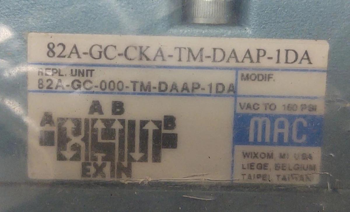 🔥MAC Air Valve 82A-GC-CKA-TM-DAAP-1DA, 120V Coil TM-DAAJ-1DA