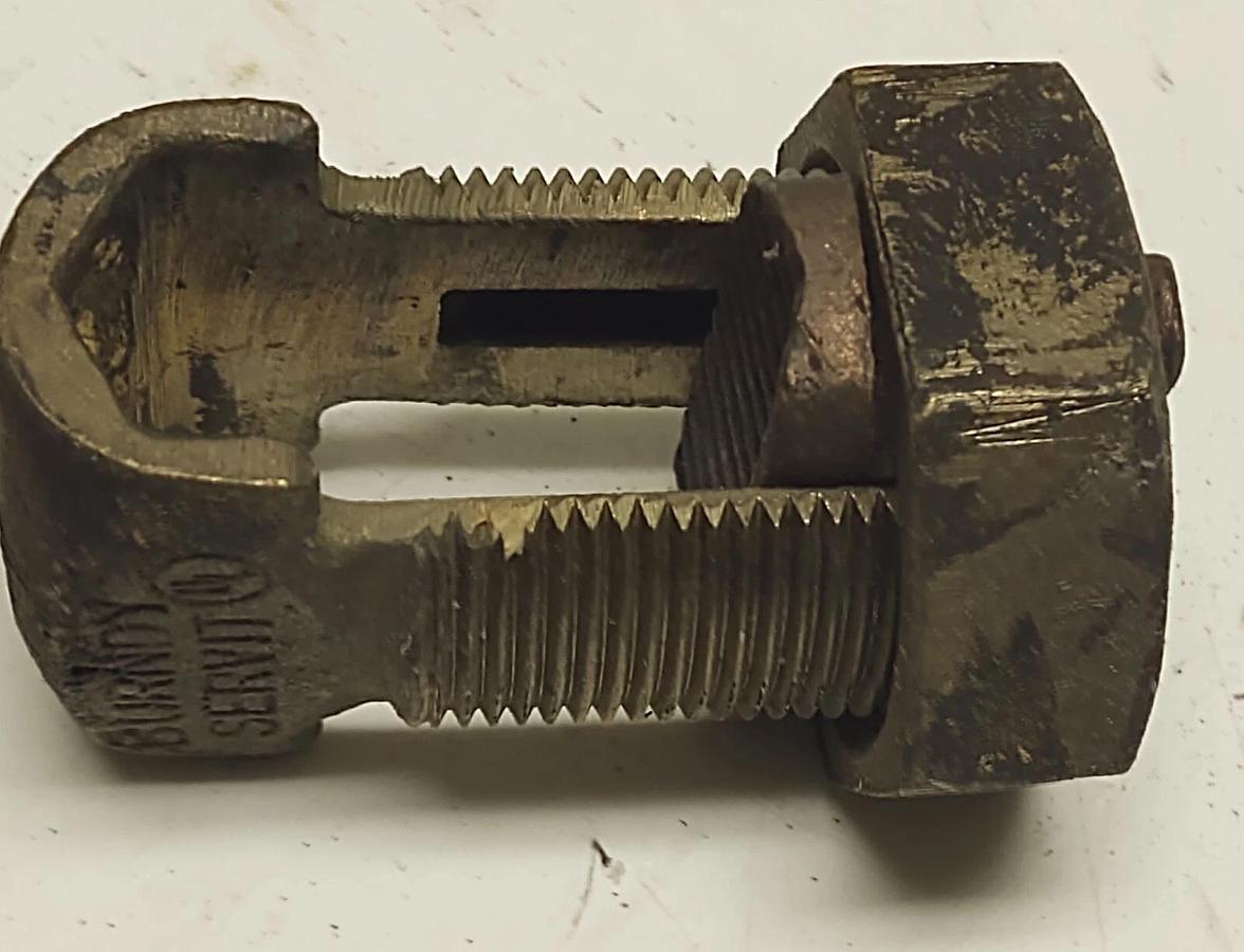 Used Bronze 3/0- 500  SPLIT BOLT NUT WIRE ELECTRICAL CLAMP CONNECTOR