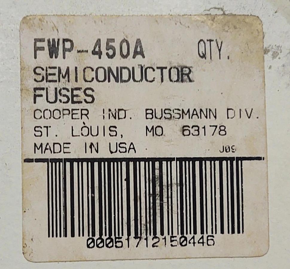 FWP-450A 700V AC/DC Semi Conductor Fuse Cooper Bussmann