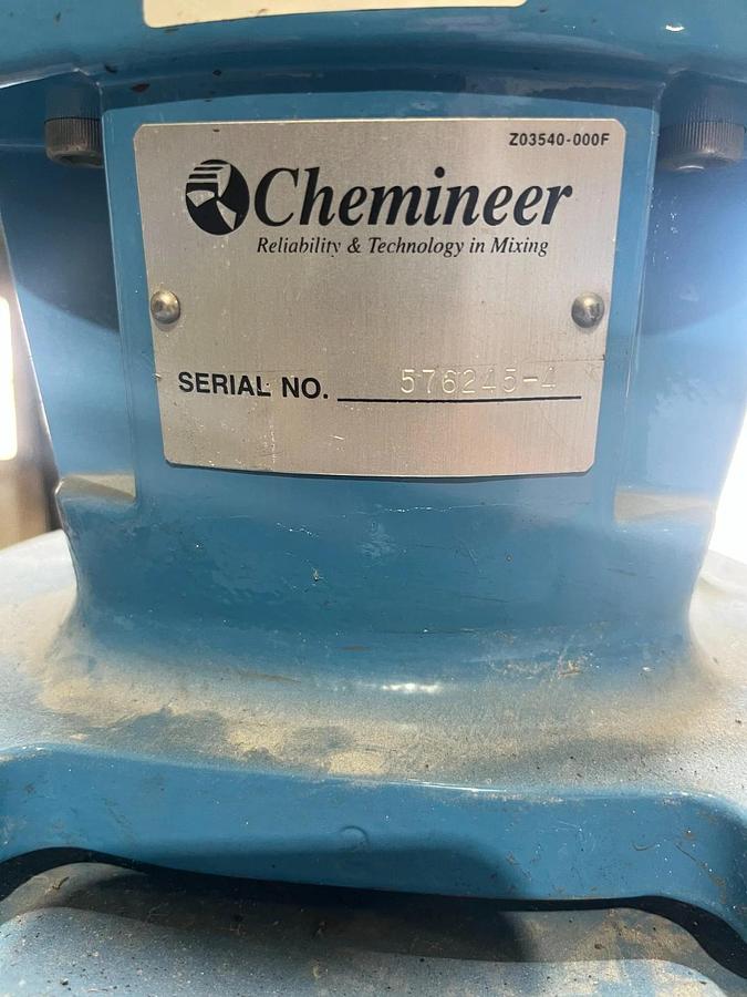 Used CHEMINEER DT Tank MIXER 1HP 3PH 172FN140TC
