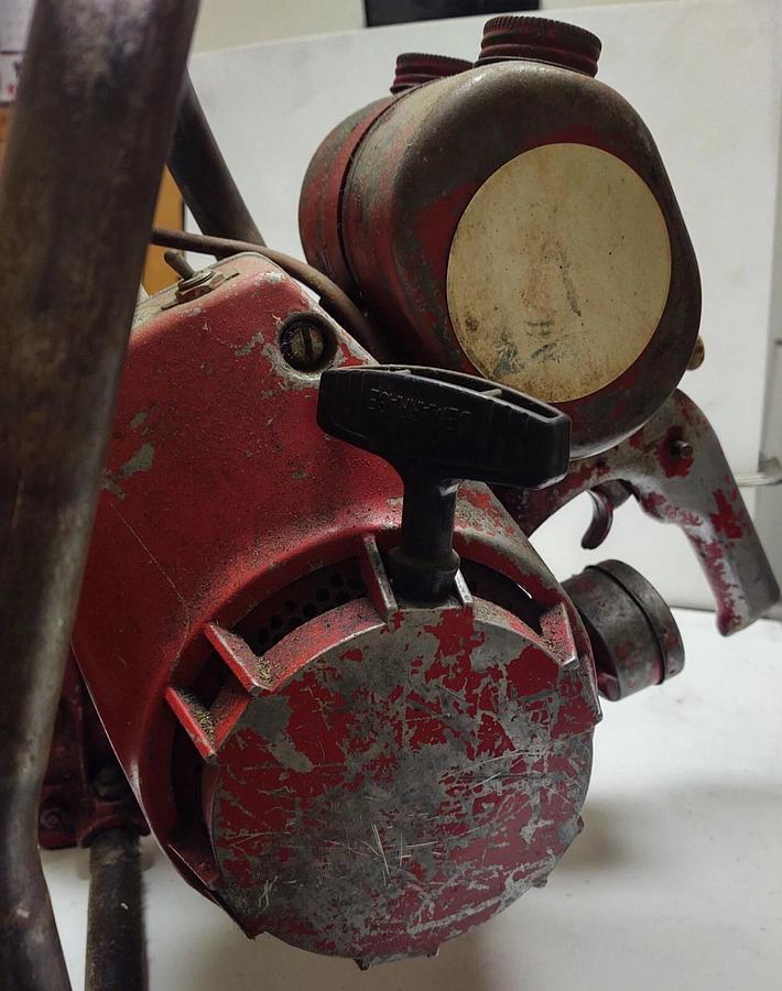 Used VINTAGE 1950's MONO LINE LOGGING CHAINSAW-- MAN CAVE- WILL FIRE- RESTORE PROJECT