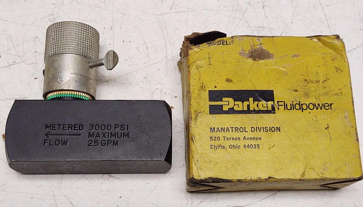 Parker F1200S - 11AN 3/4" Hydraulic Flow Control Valve 3000PSI 25GPM (NEW)