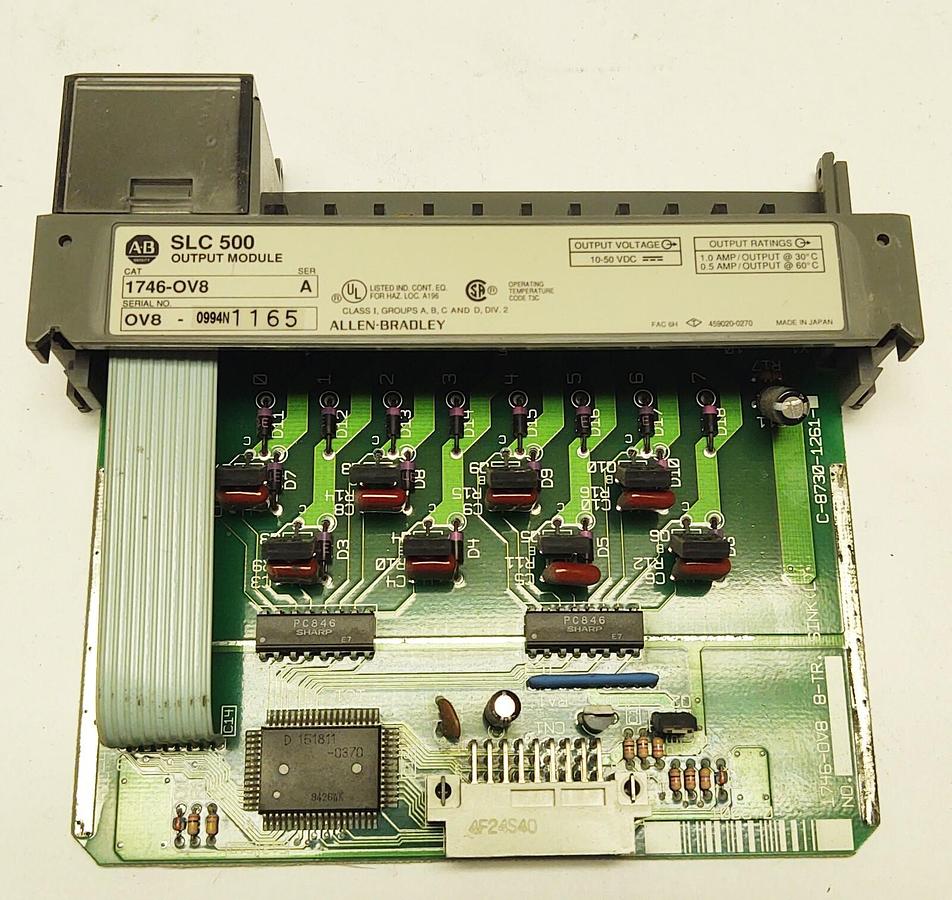 Used 1746-OV8 Allen Bradley SLC 500 DC Sink Output 1746OV8