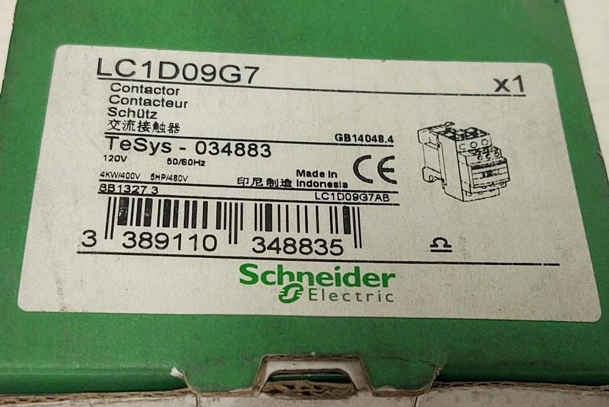 🔥Schneider LC1D09G7 Contactor 120V Coil LC1D09G7