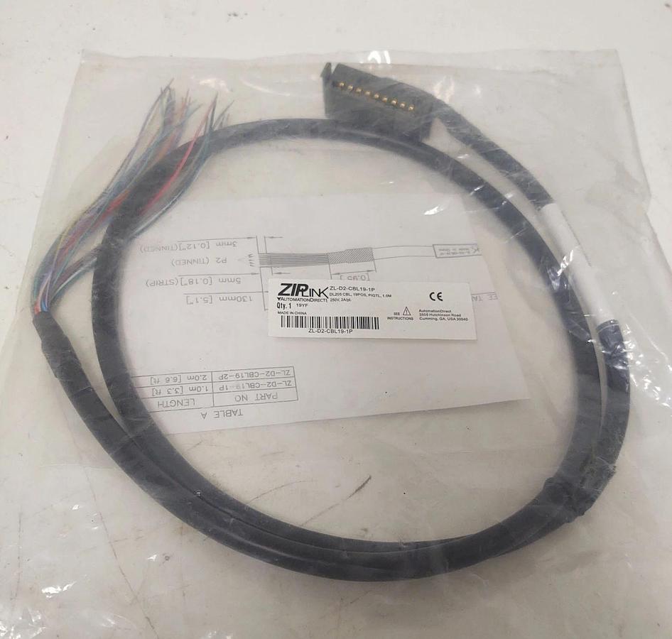 🔥(NEW) Zip Link ZL-D2-CBL19-1 PLC Input/Output Cable, 250V