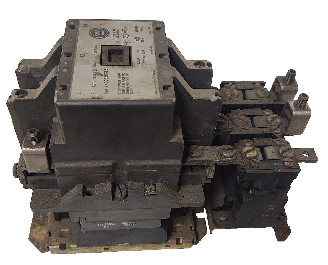 Used 🔥 (TESTED) WESTINGHOUSE A200M3CAC, SIZE 3, CONTACTOR 90A 50HP 120V COIL