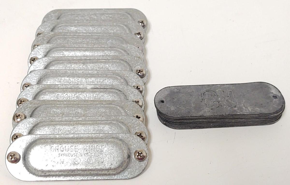 (10 NEW) Crouse-Hinds 180, Rigid Conduit Body Cover, 1/2 GASK578 Rubber Gasket