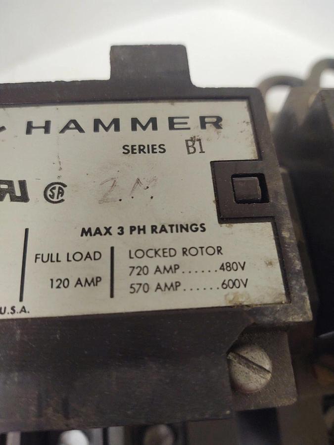 Used 🔥TESTED Cutler Hammer C32JN30 600V 120V Coil 120 Amp Reversing Contactor Size 3
